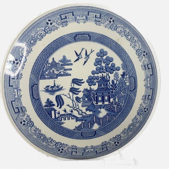 SPODE The Blue Room Collection Willow Cake Plate Underglaze Print 11”